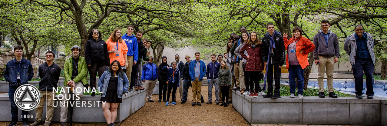 Outside group of students